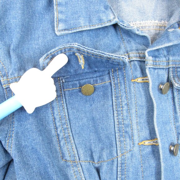 Corset Denim Dress Medium Wash Jean Women's Size S Long Sleeve No Stretch - Picture 2 of 8